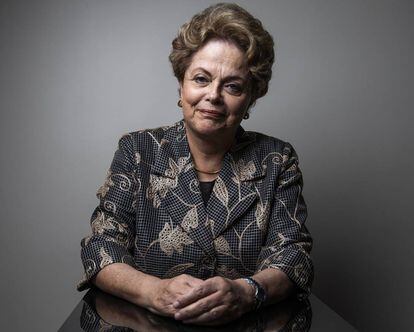Dilma Rousseff antes da entrevista.