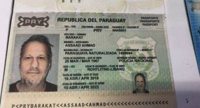 O passaporte falsificado de Barakat.