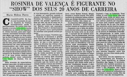Crítica musical do show de Leila Maria no Jornal do Brasil. Ela é comparada ao Rio Negro, enquanto Rosinha de Valença seria o rio Solimões. "Não dá pororoca, mas são incompatíveis".