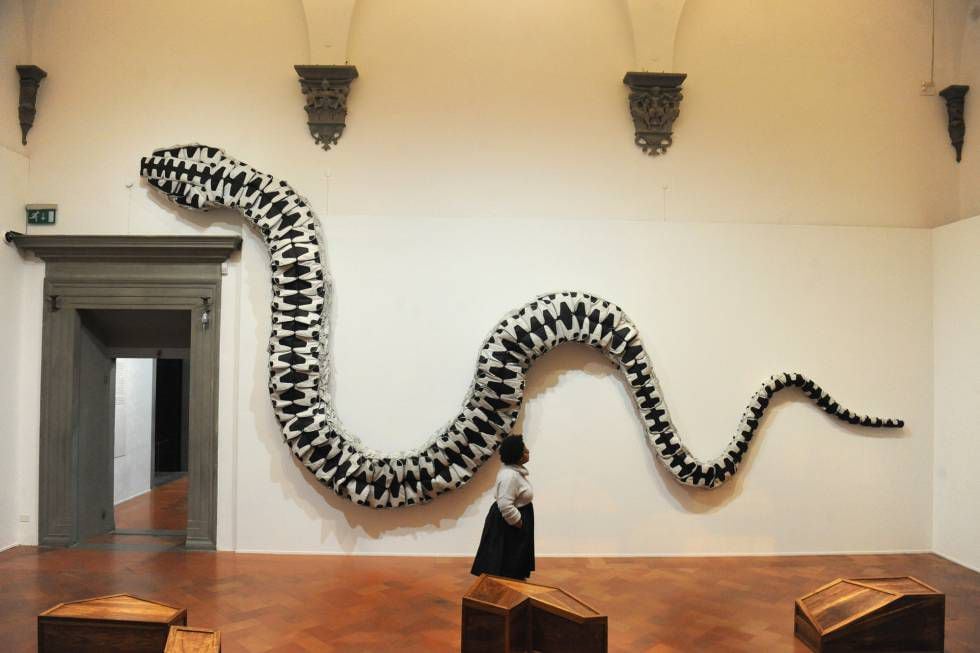 Uma instalação de Ai Weiwei no Palazzo Strozzi, em Florença, em setembro de 2016