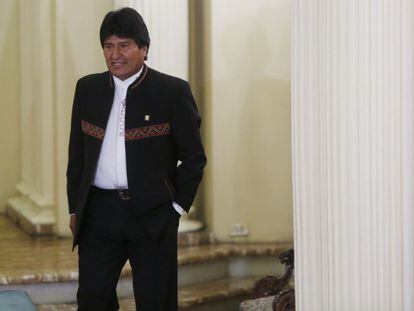 Morales, no palácio de Governo de La Paz.