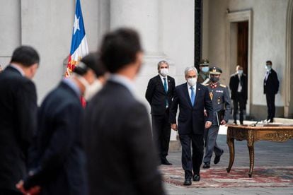 O presidente do Chile, Sebastián Piñera, no palácio de La Moneda, em junho.