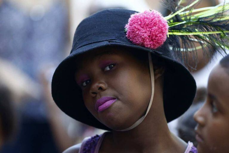 Uma menina do Complexo da Maré, na Zona-Norte do Rio, no dia 20 de março.