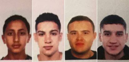 As fotos dos quatro suspeitos distribuídas às unidades policiais.