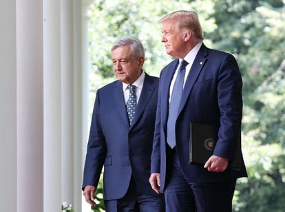 López Obrador e Trump em Washington em julho de 2020.