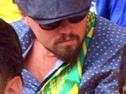 Leo DiCaprio torcendo pelo Brasil no Mundial.