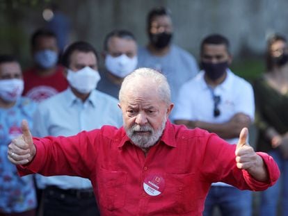 O ex-presidente Lula no ano passado, no dia de votação das eleições municipais.