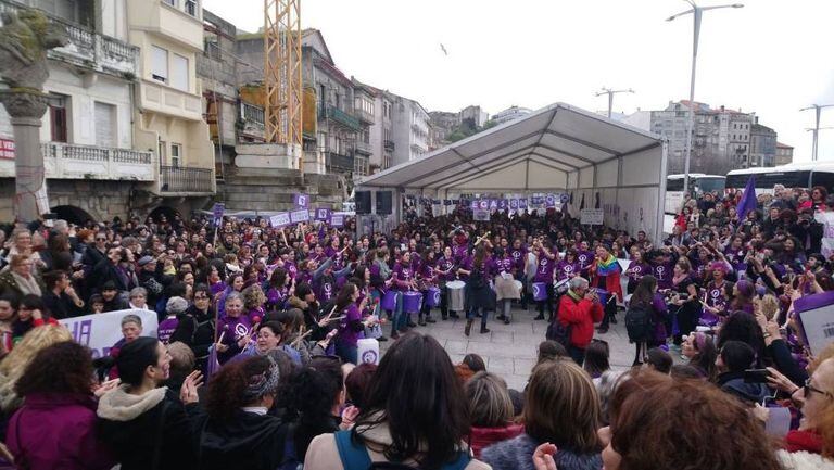 Manifestação feminista em Vigo (Espanha) no domingo passado.