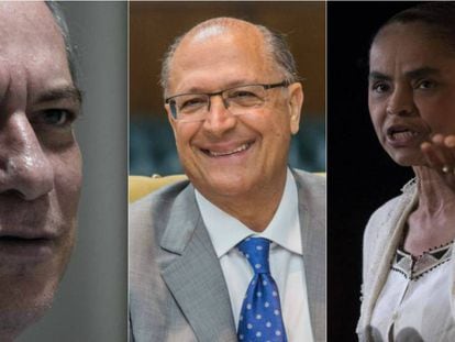Ciro, Alckmin e Marina: embolados em segundo lugar nas pesquisas sem Lula.