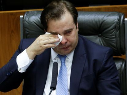 O ex-presidente da Câmara Rodrigo Maia no último dia 1º de fevereiro.