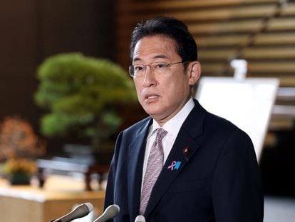 O primeiro-ministro japonês, Fumio Kishida, nesta sexta-feira em Tóquio.