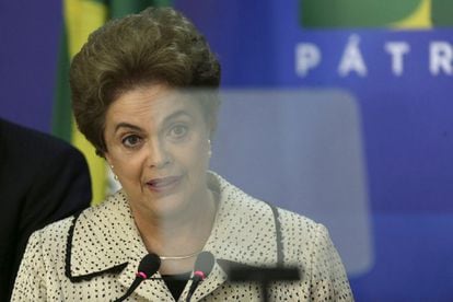 Dilma durante pronunciamento em Bras&iacute;lia.
