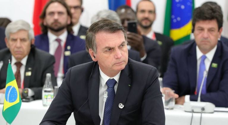 Jair Bolsonaro, durante a reunião dos líderes dos BRICS.
