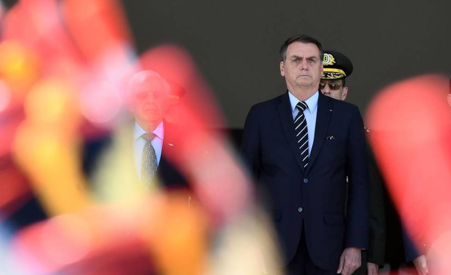 O presidente Jair Bolsonaro durante cerimônia de troca da guarda.