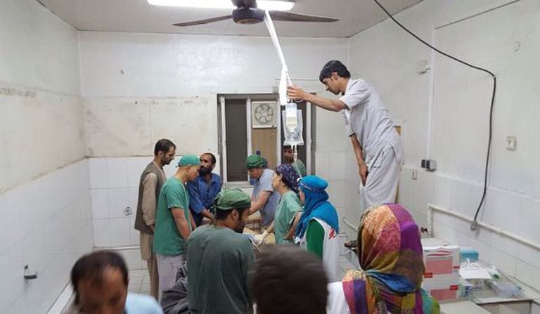 Parte do hospital da MSF que não foi atacada.