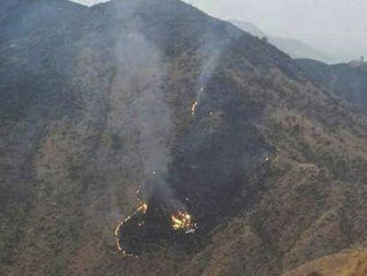 As primeiras imagens do avião que caiu no Paquistão.