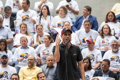 Henrique Capriles durante uma solenidade em Caracas.