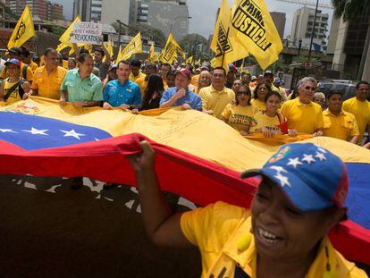 Manifestação contra o Governo Maduro em Caracas.
