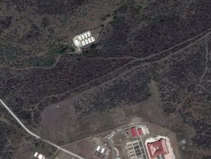 Fotografa satélite da instalação da CIA em Guantánamo conhecida como Penny Lane.