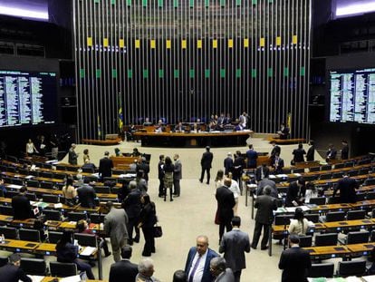 O Plenário da Câmara dos Deputados, em Brasília. 
 
 