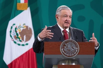 O presidente Andrés Manuel López Obrador, em coletiva de imprensa nesta segunda-feira.