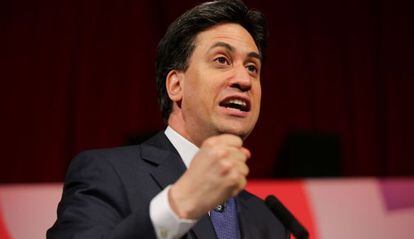 Miliband, em um ato de campanha, nesta quarta-feira em Colne.