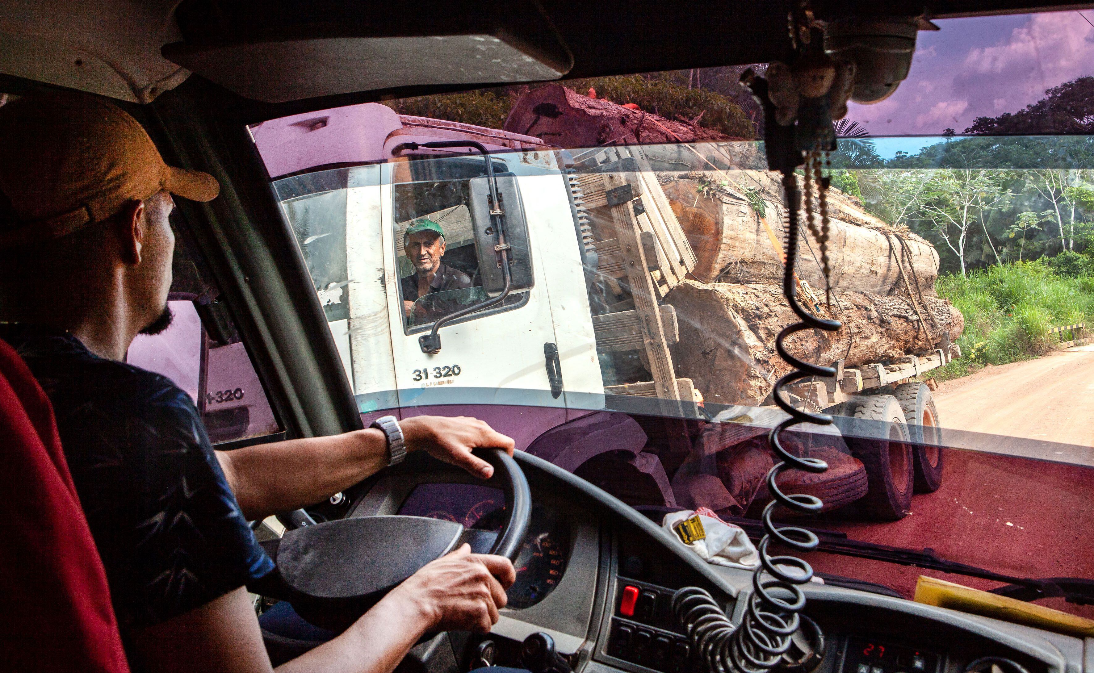 Os caminhões com toras são corriqueiros na Transamazônica e estradas vicinais, a maioria deles vindos da Terra Indígena Cachoeira Seca, uma das mais invadidas e desmatadas do Brasil.