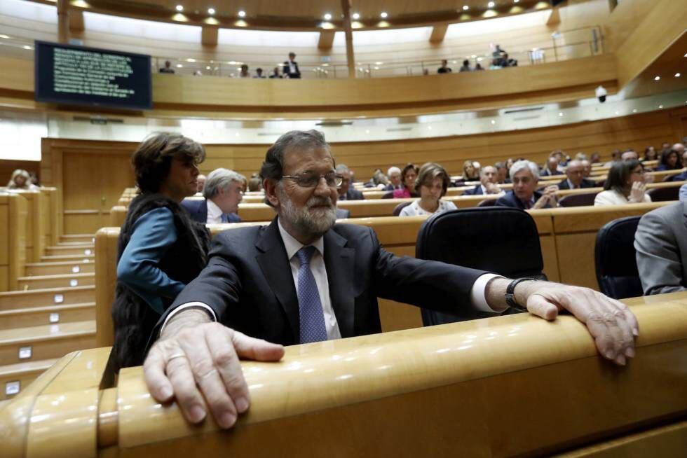 O premiê espanhol, Mariano Rajoy, no Senado.