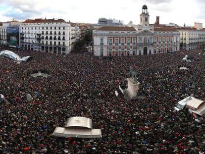 Panorâmica da Puerta del Sol, ao final da marcha.