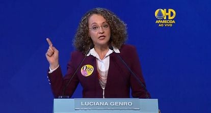 Luciana Genro, durante o debate promovido pela CNBB.
