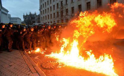 Um protesto em Kiev. 