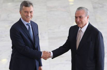 Temer recebe Macri no Palácio do Planalto