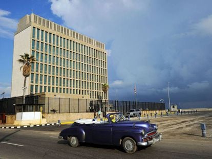 A embaixada dos Estados Unidos em Havana, Cuba.