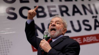 O ex-presidente Lula em evento do PT.