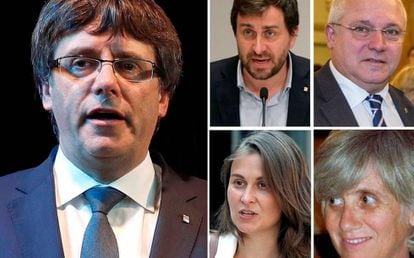 Carles Puigdemont e os quatro ex-conselheiros