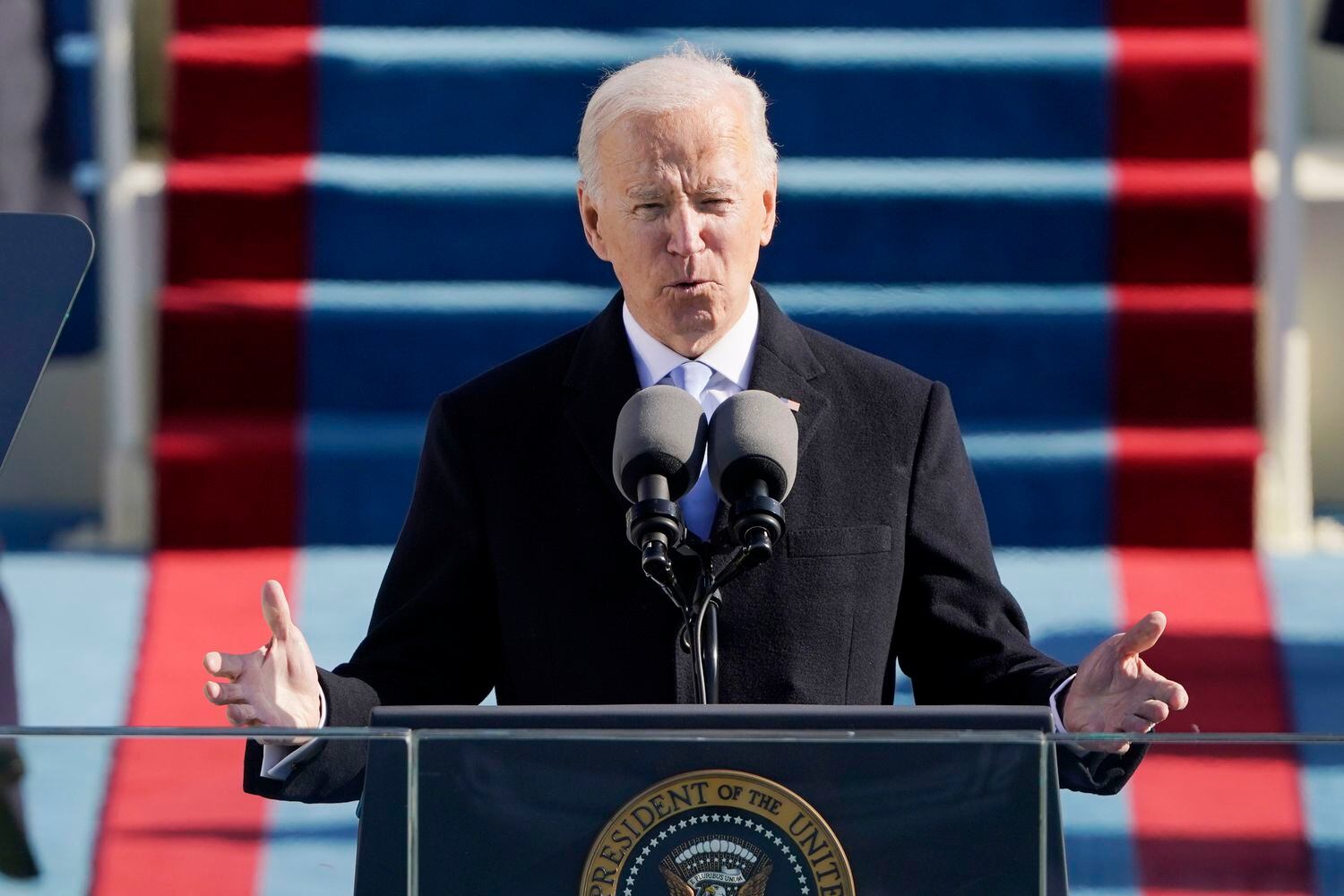 Joe Biden depois de tomar posse como presidente dos Estados Unidos, nesta quarta-feira, em Washington.