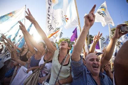 Protesto em apoio da ativista Milagro Sala.