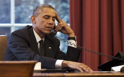 Obama informa ao rei da Jordânia sobre a situação no Iraque.