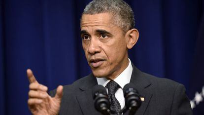 Presidente Obama durante ato na Casa Branca nesta quarta-feira.