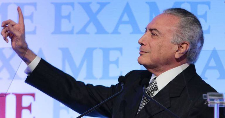 Michel Temer em fórum empresarial em São Paulo.