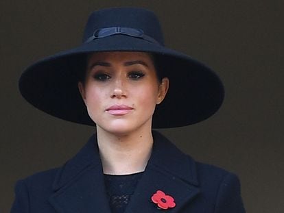 A duquesa de Sussex durante cerimônia no centro de Londres, em 10 de novembro de 2019.