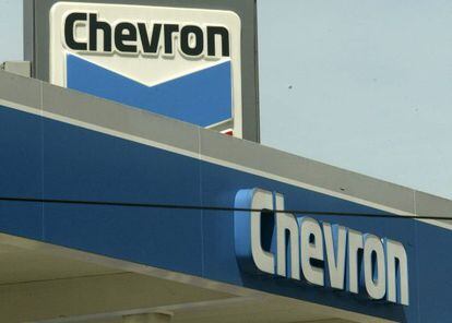 Logotipo da petroleira Chevron.