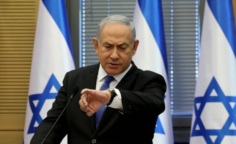 O primeiro-ministro israelense, Benjamín Netanyahu, na quarta-feira no Parlamento.