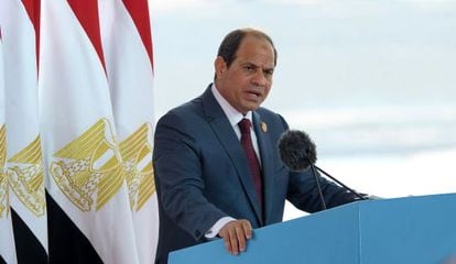 Al Sisi, presidente egípcio, na inauguração do Canal de Suez, em agosto.