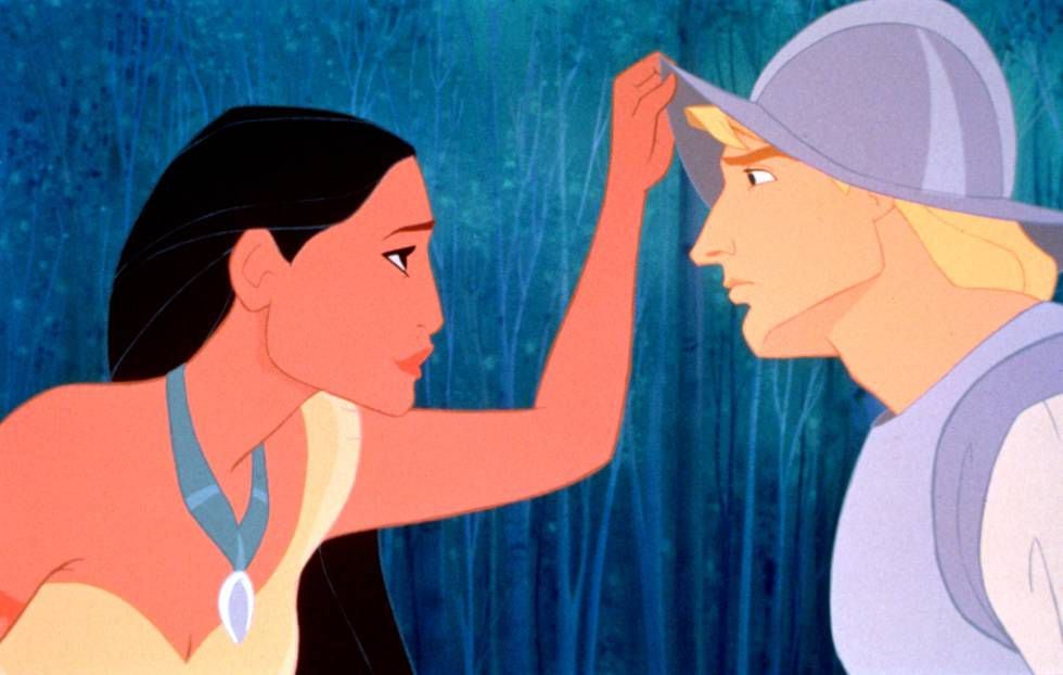 O filme ‘Pocahontas’, da Disney, conta a história de amor entre uma nativa norte-americana, Pocahontas, e um capitão inglês, John Smith.