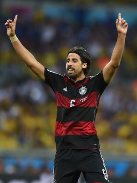 Khedira comemora seu gol contra o Brasil nas semifinais.