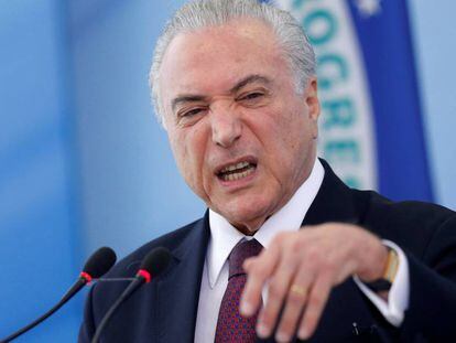 O presidente Temer em pronunciamento nesta sexta-feira.