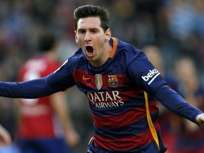Messi comemora gol de empate.