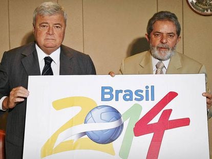 Teixeira e Lula, anunciando a Copa no Brasil, em 2007.