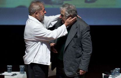 Lula e Mujica neste sábado.
